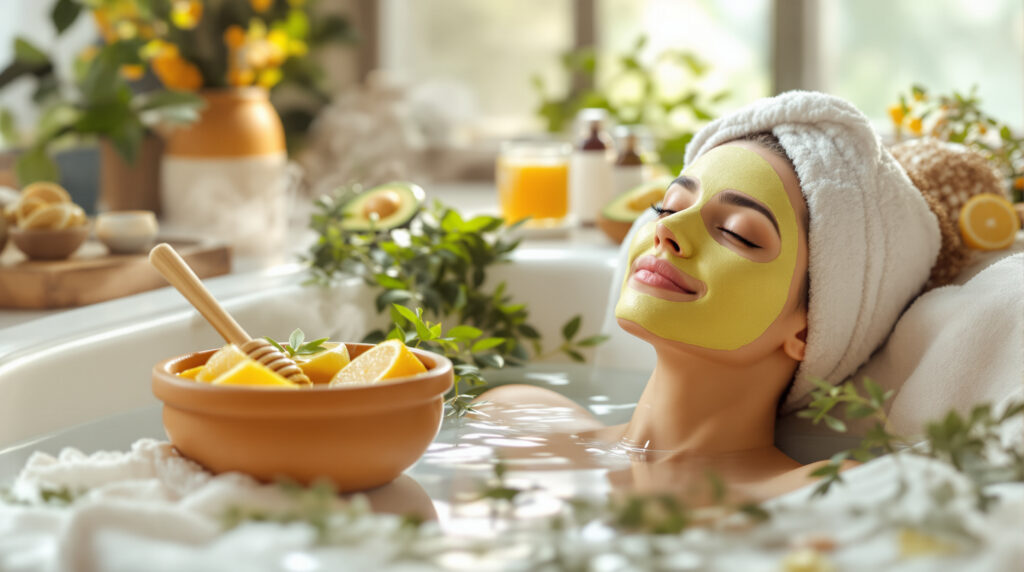 scopri la ricetta della domenica perfetta per rilassarti: un bagno caldo e una maschera nutriente per ricaricare le batterie e coccolarti.