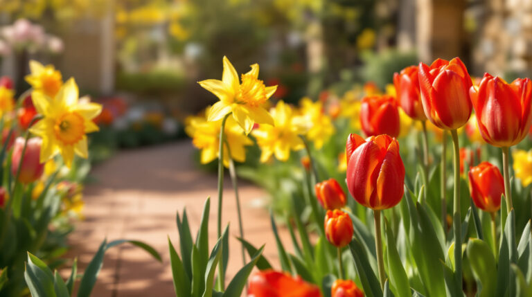 Narcisi e tulipani insieme: la combinazione perfetta per fioriture a scalare