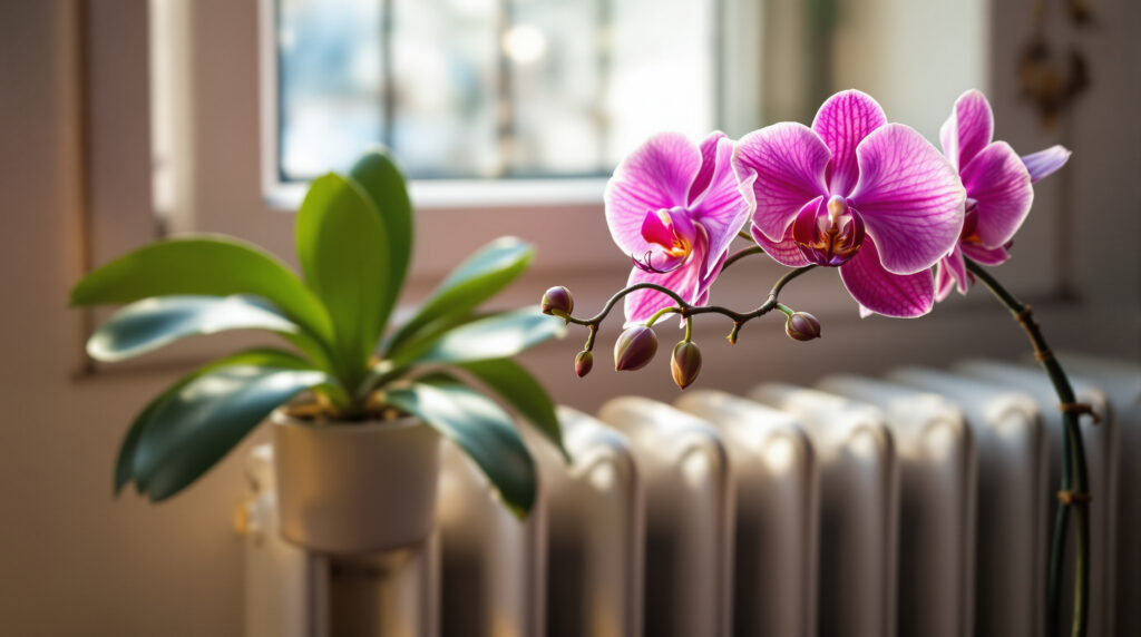 scopri perché è importante non posizionare l'orchidea vicino al termosifone e come evitare che perda tutti i boccioli con semplici consigli pratici.