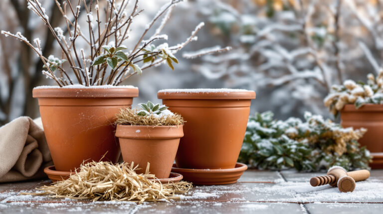 Vasi di terracotta all’esterno in inverno: perché si spaccano col gelo e come evitarlo